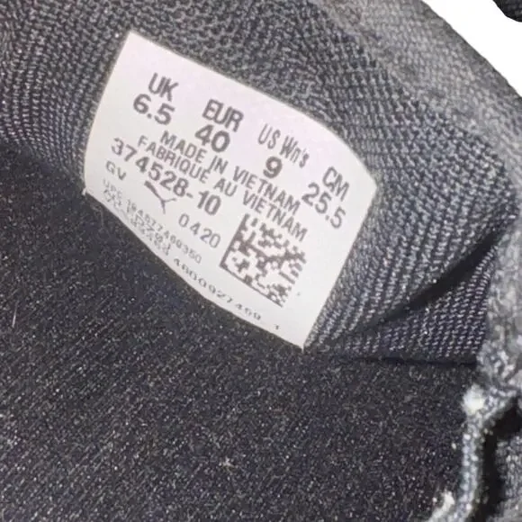 PUMA SLIP-ON CANVAS SHOES WOMENS 9 BLACK GUM SOLE SOFTFOAM+ COMFORT - Picture 7 of 10